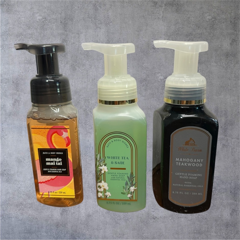 Bath & Body Works Hand Soap 3pk 8.75oz Mango Sage Teakwood NEW Foaming Bundle